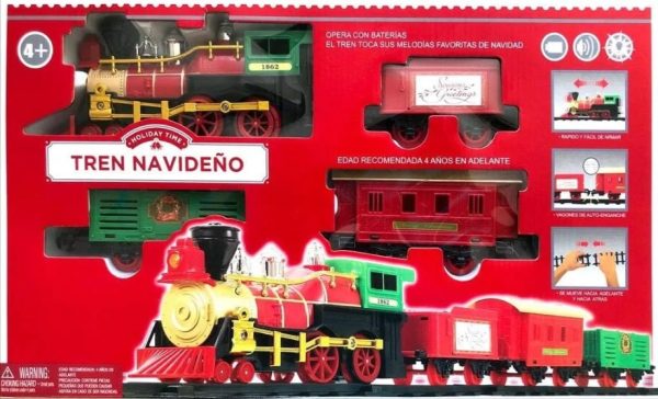 Tren Eléctrico Navideño Con Música Navideña Y Luz - Imagen 2